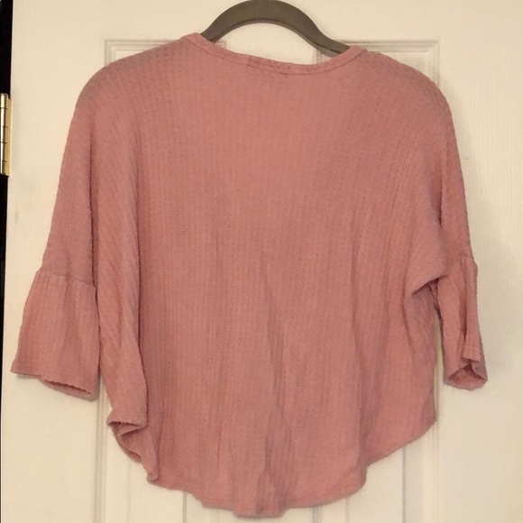 Pink tie front oversized button down - Picture 2 of 2